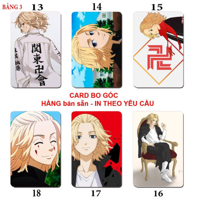 Card bo góc Mikey Sano Manjiro 6 ảnh khác nhau/ Thẻ card hình Sano Manjino Mikey Anime Tokyo Revengers