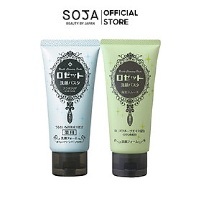Combo Làm Giảm Mụn Và Thu Nhỏ Lỗ Chân Lông Rosette Face Wash Pasta Acne Clear + Rosette Face Wash Pasta Sea Clay Smooth