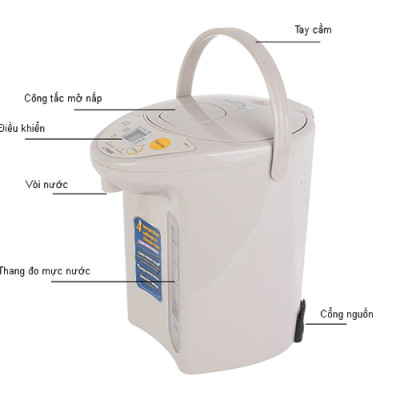Bình Thủy Điện Tử Tiger PDR-S40W - 4L - Hàng Chính Hãng