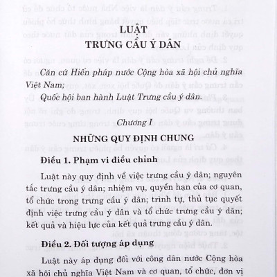 Luật Trưng Cầu Ý Dân (Hiện Hành)