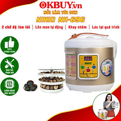 Máy Làm Tỏi Đen Nikio NK-696 - Nồi Ủ Tỏi Đen Tự Động, Công Nghệ Nhật Bản, Tỉ Lệ Thành Công 99%, Tỏi Thơm Ngon Chuẩn Vị, Dung Tích 6 Lít, Khay Chứa 3 Tầng, Làm 2kg Tỏi - Hàng Chính Hãng