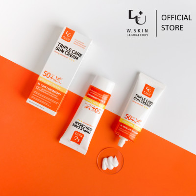 Kem chống nắng Hàn Quốc W.SKIN TRIPLE CARE SUN CREAM SPF50+/ PA++++ (60ml) mỏng nhẹ, không gây bết dính, không để lại vệt trắng {Có tem phụ nhập khẩu chính ngạch}
