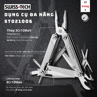 Bộ dụng cụ đa năng 17 trong 1 Swiss+Tech ST021006 , Kìm bỏ túi đa năng - Hàng chính hãng