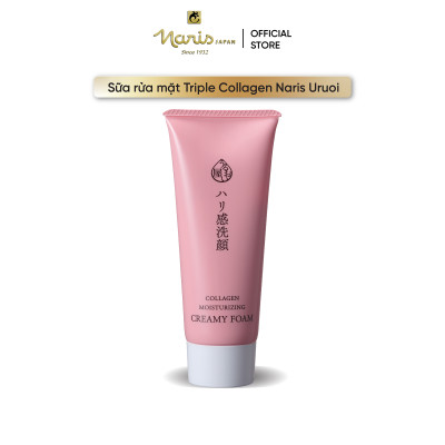 Sữa Rửa Mặt Và Tẩy Trang Chống Lão Hóa Naris Uruoi Ya Collagen Moisturizing Creamy Foam 100g