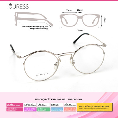 Gọng kính hợp kim 5593 thời trang nam nữ siêu nhẹ siêu bền OURESS