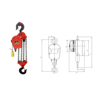 Pa Lăng Xích Điện ABG dhp (Loại 5 Tấn) Độ Dài Xích 6 Mét - Hàng Chính Hãng