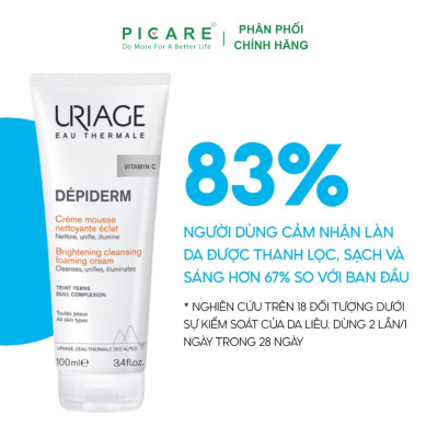 Sữa Rửa Mặt Làm Sạch Và Thanh Khiết Làn Da Uriage Depiderm Mousse Nettoyante Éclaircissante 100ml