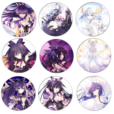 Huy hiệu Tohka Yatogami  combo 5 cái khác nhau mẫu ngẫu nhiên