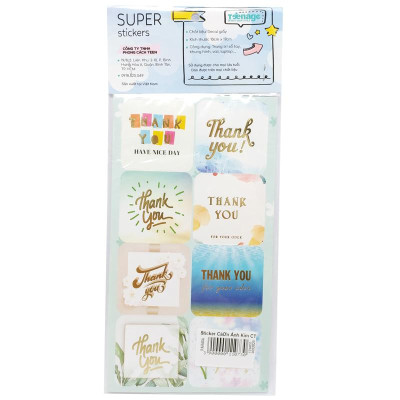 Sticker Cảm Ơn Ánh Kim - Teenage CTE-031 (5 Tờ)