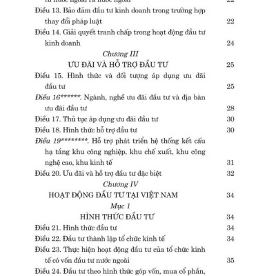 Luật đầu tư năm 2020 (sửa đổi, bổ sung năm 2020, 2023, 2024) bản in 2024