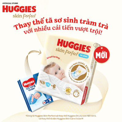 [Tặng kèm miếng] Tã dán sơ sinh Tràm Trà Tự Nhiên Huggies NB40/NB70/S54/S80