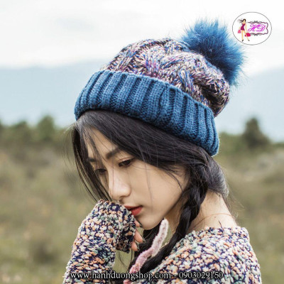 Nón len chụp đầu mùa đông HQC209
