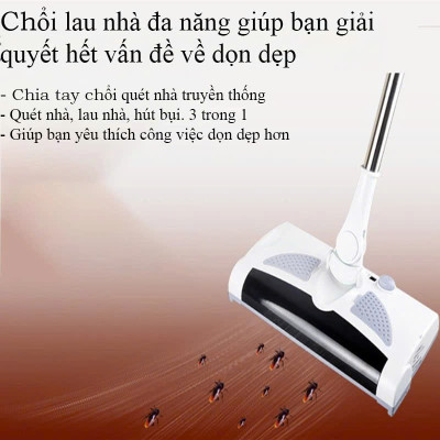 Chổi Lau Nhà Kết Hợp Hút Bụi Đa Năng 3 Trong 1 – Quét, Lau, Hút Tự Động Xoay 360° , vòi nước