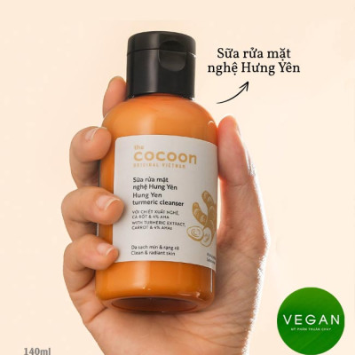 Sữa rửa mặt nghệ Hưng Yên Cocoon 140ml sáng mịn da thuần chay