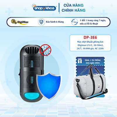 Máy diệt khuẩn phòng kín Digimax UV-C, 30-50m2, 24/7, 10.000hr, AC 220V - Hàng Chính Hãng