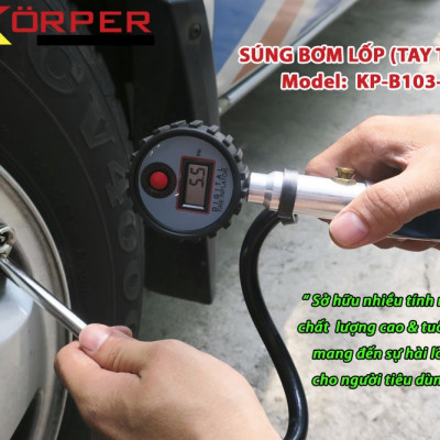 SÚNG BƠM LỐP TAY THẲNG ĐIỆN TỬ KORPER KP-B103-5D