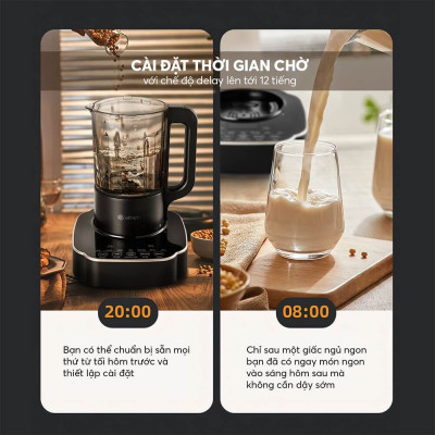 Máy làm sữa hạt Elmich CBE 3904 OL, công suất 800W, 7 chế độ nấu được thiết lập sẵn, lưỡi dao 3 tầng 8 cánh giúp xay nhuyễn - Hàng chính hãng