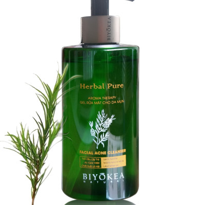 Biyokea Herbal Pure - Sữa rửa mặt cho da mụn 320ml