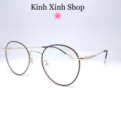 Kính Mắt tròn kim loại cao cấp tròng kính bluecut chống ánh sáng xanh G90015