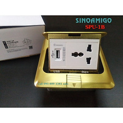 Sinoamigo SPU-1B, ổ điện âm nền chất liệu đồng đúc nguyên tấm, chống oxy hóa, Module lắp theo yêu cầu - Hàng chính hãng