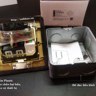 Sinoamigo SPU-1B, ổ điện âm nền chất liệu đồng đúc nguyên tấm, chống oxy hóa, Module lắp theo yêu cầu - Hàng chính hãng