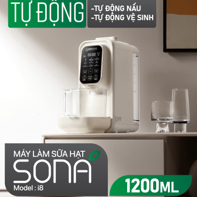 Máy Làm Sữa Hạt Tự Động 2GOOD SONA I8 (1,2 Lít) - Tự Động Nấu, Tự Động Vệ Sinh, Khử Sạch Vi Khuẩn Và Mùi Thực Phẩm- Hàng Chính Hãng