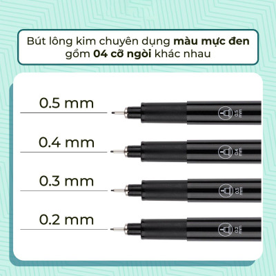 Bút Kim Kỹ Thuật 0.3 mm - Drawing Pen - Colorkit DW-C002 - Mực Đen