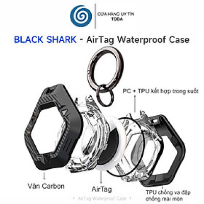Ốp Bảo Vệ Toàn Diện Chống Nước Chống Va Đập Black Shark cho AirTag - Hàng Chính Hãng