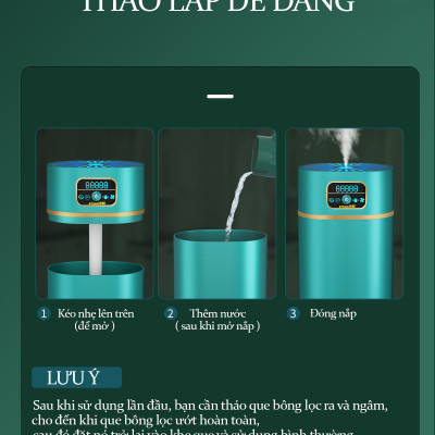 Máy Phun Sương Tạo Ẩm Không Khí Teement , Máy Xông Và Khuyếch Tán Tinh Dầu Dung Tích 1.1 Lít Với 3 Chế Độ Phun, Tích Hợp Đèn Ngủ Tự Thay Đổi Màu Sắc, Độ Ồn Thấp, Phun Liên Tục 8h Và Tự Ngắt Khi Hết Nước, Sạc Usb Tiên Lợi,  - Hàng Chính Hãng