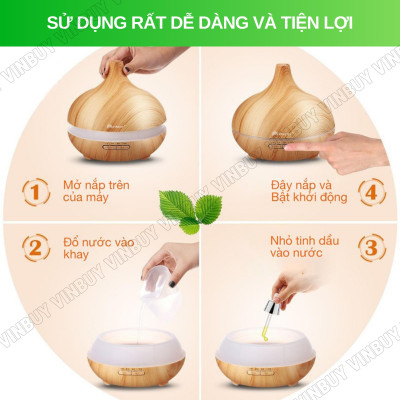 Máy phun sương tạo độ ẩm không khí dung tích lớn 550ml - cấp ẩm cho da, phòng điều hòa, khuếch tán tinh dầu - Chĩnh Hãng - VinBuy