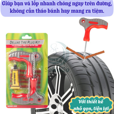 Bộ Dụng Cụ Vá Lốp Xe Ô Tô – Xe Máy Khẩn Cấp Tiện Lợi -Bộ Vá Lốp Xe Đa Năng – Có Keo + Dây Cao Su + Dụng Cụ Xuyên