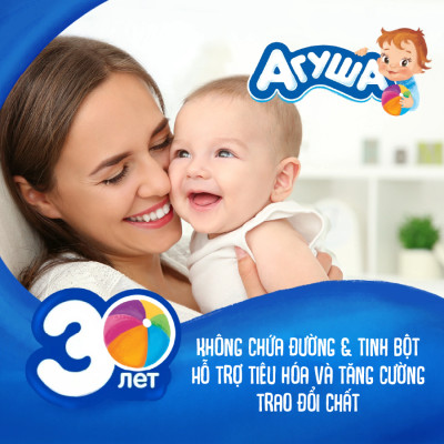 Thùng 10 Gói Trái cây nghiền vị táo, lê, chuối, đào, cam Agusha 90g/gói dành cho bé từ 6 tháng trở lên