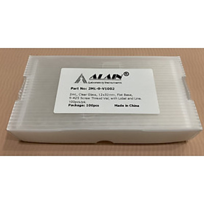 Chai thủy tinh 1,5ml ( 2ml ) + Nắp vặn xanh 9mm, 100 cái hộp, Alain TQ