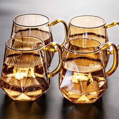 Bình nước thủy tinh Borosilicate Vàng Hoàng Kim 2 Lít | Bình thủy tinh vàng cao cấp chống sock nhiệt dung tích 2000ml