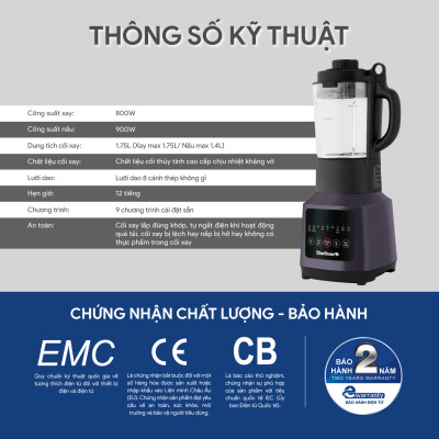 Máy Làm Sữa Hạt Đa Năng BlueStone BLB-6037 1.75 Lít 800W - Hàng Chính Hãng