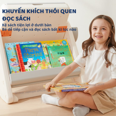 Bàn đồ chơi gấp gọn đa năng kèm bảng nam châm và ghế ngồi  Mideer Multifunctional Block Table