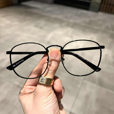 Kính mắt dáng tròn unisex form to gọng bản dày chắc chắn thay được tròng cận độ cao