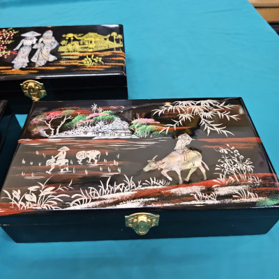 Hộp nữ trang sơn mài cẩn ốc chìm Cao Cấp size 14x24x6 cm đựng đồ trang sức, vật dụng nhỏ xinh, trang trí, làm quà tặng ý nghĩa