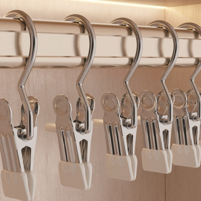 Set 10 móc kẹp đa năng, kẹp vớ tất, phụ kiện chất liệu thép không gỉ- giao màu ngẫu nhiên 