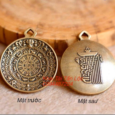 Móc khoá Văn Thù Cửu Cung Bát Quái và chủng tự KALACHAKRA hoá giải thái tuế , tam tai