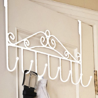 Bộ 2 Móc Treo Quần Áo Sau Cửa 24cm*40cm - Mỗi Móc Gồm 7 Móc Con, Giao Màu Ngẫu Nhiên+ Tặng hình dán ngẫu nhiên