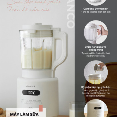 Máy làm sữa hạt đa năng Locknlock EJM486IVY heating blender - Dung tích 1.75L, 800W, 220V, 50Hz - Màu ngà - Hàng chính hãng