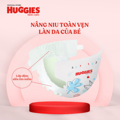 Tã/bỉm dán Huggies Skincare Super Jumbo M76/L68/XL60/XXL54