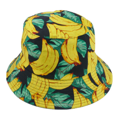 Mũ bucket trái chuối phong cách thời trang du lịch biển, họa tiết trái chuối & lá độc đáo, chất liệu vải mềm mại - Hạnh Dương