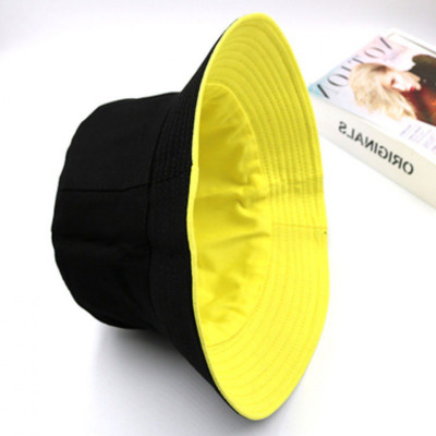 Mũ Tai Bèo Bucket Trơn - 2 Mặt - Vàng - Đen