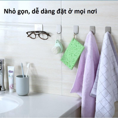 Móc Dán Tường Inox Nhỏ Gọn, Treo Đồ Dùng Nhà Tắm - Bếp, Đồ Dùng Gia Đình, Siêu Dính, Giá Rẻ , Đa Năng, Tiện Lợi, Nhỏ Gọn - Taky Home 2002