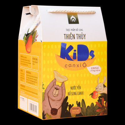 Nước Yến Sào Thiên Thủy Kids Canxi+ - Nhà Yến Nha Trang - Hộp 9 Lọ 42ml - Yến Kids - Tổ yến chưng sẵn dành cho trẻ em - Yến sào cho bé - Hàng Chính Hãng