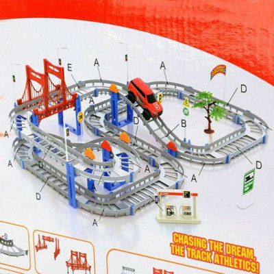 Bộ đồ chơi lắp ráp đường đua ô tô 88 chi tiết