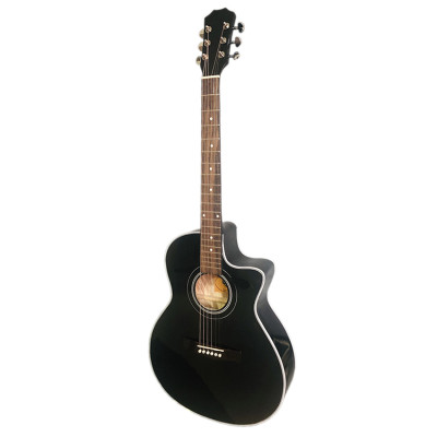 Đàn guitar acoustic DGKRO-012 dáng A khuyết màu đẹp âm thanh tốt có ty chống cong cần dành cho bạn mới tập