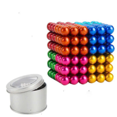 Hộp 216 Viên Bi Nam Châm Tròn Bucky Ball Mỗi Bi 5X5Mm 6 Màu Xếp Hình Vĩnh Cửu